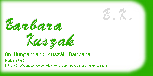 barbara kuszak business card