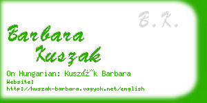 barbara kuszak business card